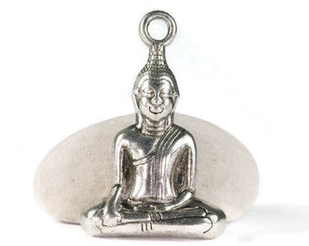 3 Anhänger Buddha groß, Buddhismus, kleiner Buddha Metallanhänger, Buddha Charm Bettelarmband, Schmuck Anhänger, Modeschmuck Anhänger