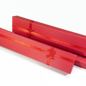 12 Schmucketuis 210mm x 40mm x 20mm rot lang Geschenkkarton Armband Uhr Schmuckschachtel Geschenkbox Geschenkverpackung Schachtel einfarbig