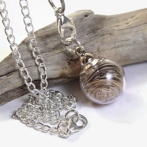 Animal hair chain screw cap self-filling glass hollow bead pet died hair dog horse cat memory keepsake urn pendant