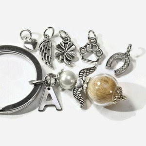 Angel keychain animal hair fur keepsake remembrance mourning gift animal pet died cat dog horse cat animal keepsake angel