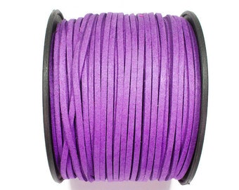 5/10/20/30/40/50 m No.22 imitation suede band 3 mm x 1.5 mm, purple violet, velour strap, imitation leather band, suede strap, imitation leather strap