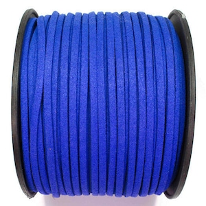 5/10/20/30/40/50 m No.25 imitation suede ribbon 3 mm x 1.5 mm, royal blue, velour ribbon, imitation leather ribbon, suede ribbon, imitation leather ribbon