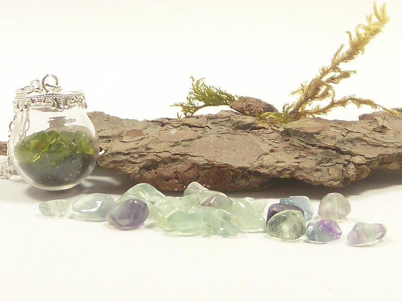 DIY fluorite filling for glass hollow beads