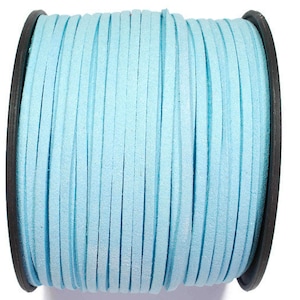5/10/20/30/40/50 m No.29 Imitation suede ribbon 3 mm x 1.5 mm, light turquoise, velour ribbon, artificial leather ribbon, suede ribbon, imitation leather ribbon