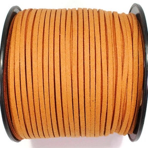 5/10/20/30/40/50 m No.9 imitation suede ribbon 3 mm x 1.5 mm, orange, suede ribbon, imitation leather ribbon, suede ribbon, decorative ribbon, imitation leather