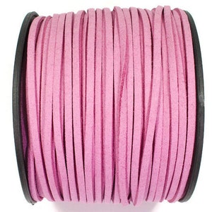 5/10/20/30/40/50 m No.19 imitation suede ribbon 3 mm x 1.5 mm, pink, suede ribbon, imitation leather ribbon, suede ribbon, imitation leather ribbon purple