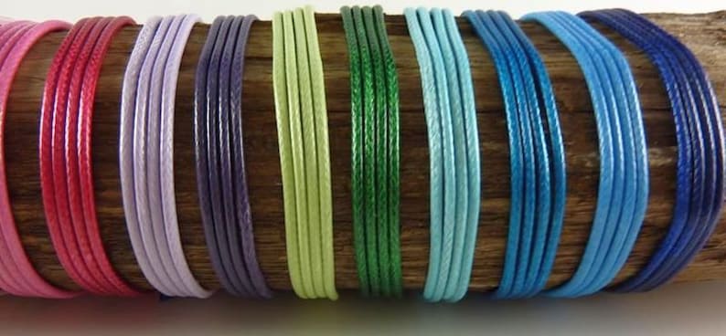 5/10/20m gewachstes Polyester-Band 1,5mm, Wachsband, Wachsschnur, gewachste Kordel, Polyester-Kordel, Polyester-Schnur, Schmuckschnur, bunt Bild 2