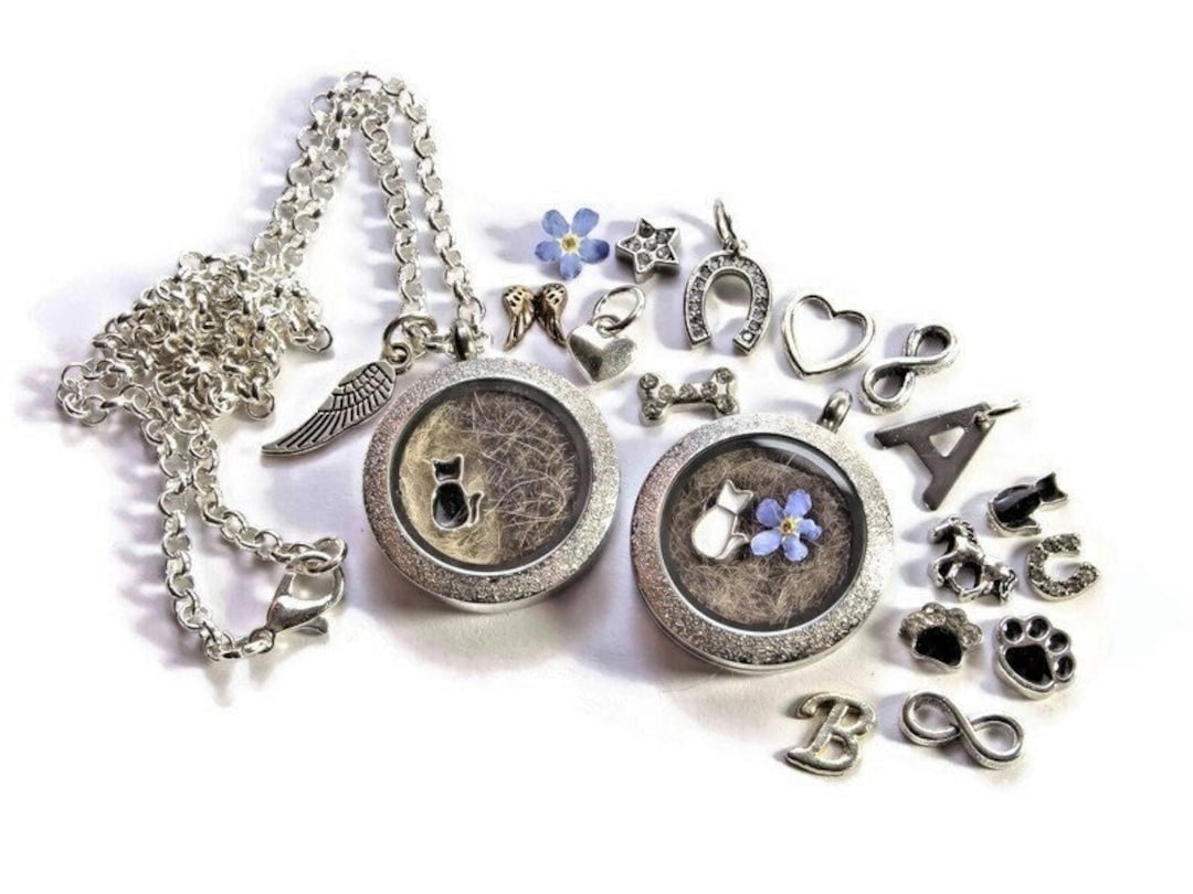 Animal Lockets Locket Necklace With Animal Hair Fillable Remembrance Keepsake Rainbow ...