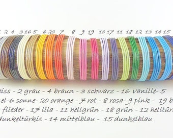 Colorful mix, 100 m waxed polyester tape 1.5 mm, wax tape, wax cord, waxed cord, polyester cord, polyester cord, jewelry cord