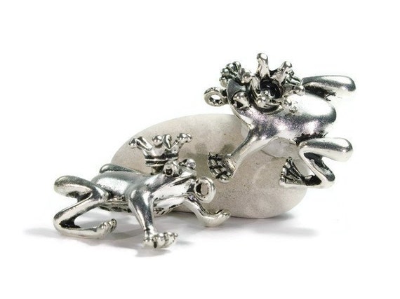 5 Anhänger Frosch groß, Froschkönig Anhänger, Schmuck Anhänger, Kettenanhänger, Anhänger Märchenfrosch, Metallanhänger Tiere, Modeschmuck