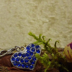 Trachten Charm Pendant Heart Blue Glitter