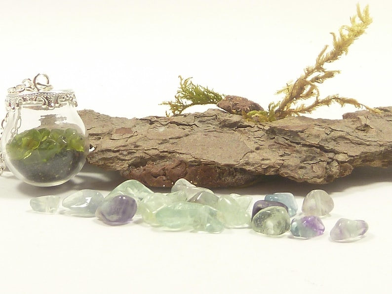 DIY fluorite filling for glass hollow beads