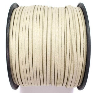 5/10/20/30/40/50 m No.45 imitation suede ribbon 3 mm x 1.5 mm, light beige, suede ribbon, imitation leather ribbon, suede ribbon, imitation leather ribbon beige