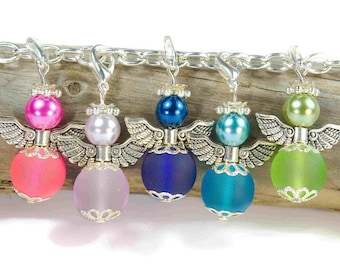 10 craft set angel matt colorful, guardian angel charms, change pendant, chain pendant, jewelry pendant, children's birthday craft idea, gift