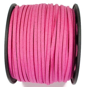 5/10/20/30/40/50 m No.18 imitation suede ribbon 3 mm x 1.5 mm, pink pink, velor ribbon, imitation leather ribbon, suede ribbon, imitation leather ribbon pink