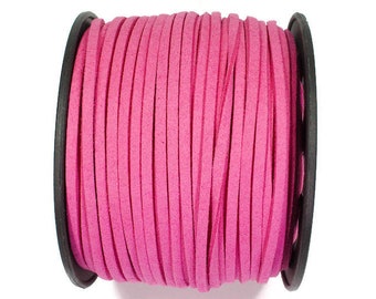 5/10/20/30/40/50 m Nr.18 Suede imitation band 3 mm x 1.5 mm, pink pink, velour strap, imitation leather strap, suede strap, synthetic ribbon pink