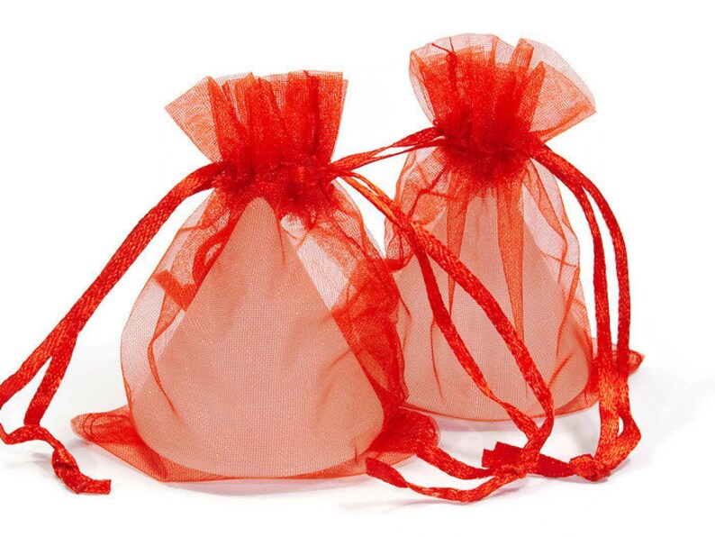guest gift baptism wedding Communion Party Red 2550100 90 x 120 mm Organzas\u00e4ckchen red organza bag Organzat\u00e4schchen gift wrapping