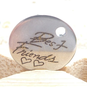 10 pendants 10 mm stainless steel tags round engraved friendship friends saying sayings love DIY jewelry making animal jewelry tag label