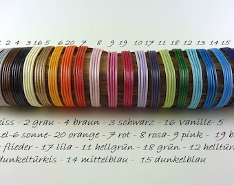 5/10/20m gewachstes Polyester-Band 1,5mm, Wachsband, Wachsschnur, gewachste Kordel, Polyester-Kordel, Polyester-Schnur, Schmuckschnur, bunt