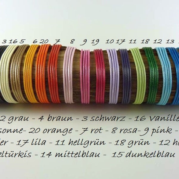 5/10/20m gewachstes Polyester-Band 1,5mm, Wachsband, Wachsschnur, gewachste Kordel, Polyester-Kordel, Polyester-Schnur, Schmuckschnur, bunt