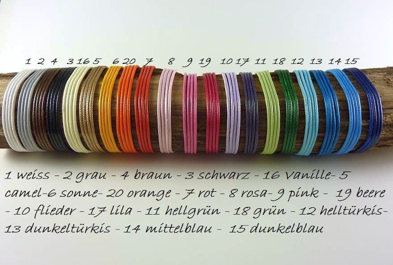 5/10/20m gewachstes Polyester-Band 1,5mm, Wachsband, Wachsschnur, gewachste Kordel, Polyester-Kordel, Polyester-Schnur, Schmuckschnur, bunt Bild 1