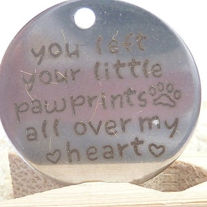 10 pendants 20 mm stainless steel tags round engraved saying dog cat paws friends sayings love jewelry making animal jewelry tag label