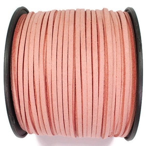 5/10/20/30/40/50 m No.14 imitation suede ribbon 3 mm x 1.5 mm, pink old pink, velour ribbon, artificial leather ribbon, suede ribbon, imitation leather ribbon