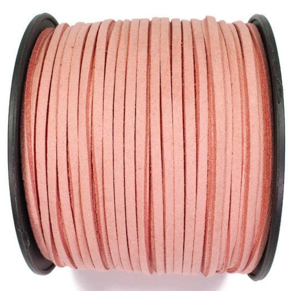 5/10/20/30/40/50 m Nr.14 Suede imitation band 3 mm x 1.5 mm, pink dusky pink, velour strap, imitation leather band, suede strap, imitation leather strap