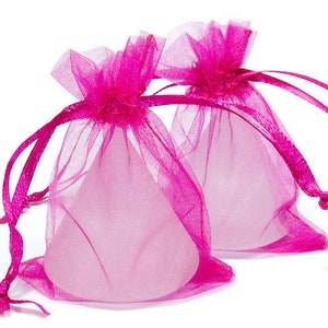 25/50/100/200 50 x 70 mm pink organza bag, organza bag, organza bag, gift packaging, guest gift, fabric bag pink image 1