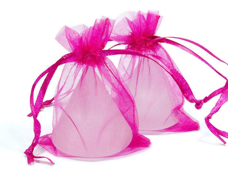 25/50/100/200 50 x 70 mm roze organzazakje, organzazakje, organzazakje, geschenkverpakking, gastcadeau, stoffen zakje roze afbeelding 1