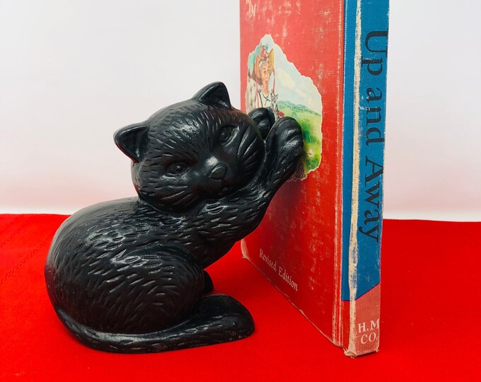 Cat Cast Iron Doorstop Vintage Cast Iron Cat Doorstop Book End Black Cat Cast Iron Doorstop Cast