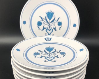 Noritake Blue Haven BREAD PLATES Set of 8 Noritake Progression Blue Haven Bread Plates 1960s Noritake Blue Floral Dinnerware 1970s Blue