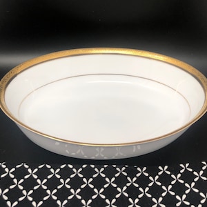 Vintage Noritake Kingswood Gold Oval Serving Bowl, 9 Inch