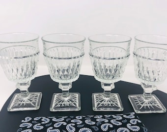 Vintage Indiana Glass Mt Vernon Goblets - Set of 4