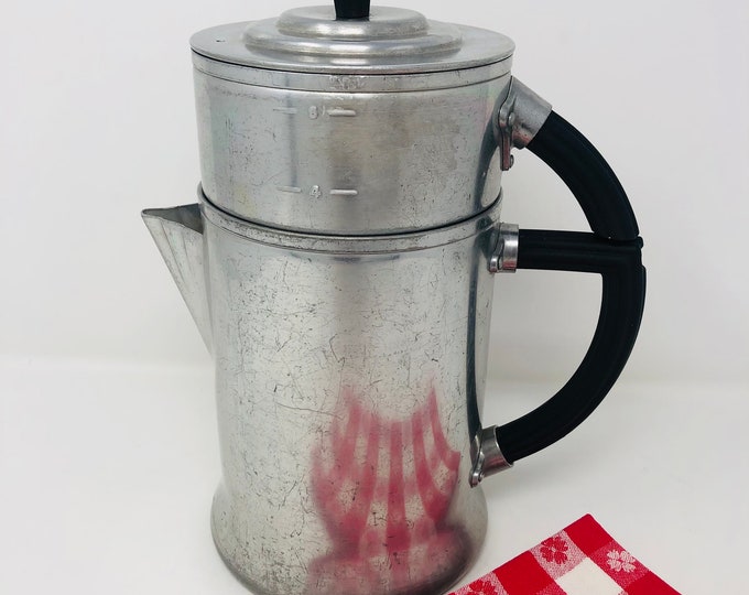 Wear Ever Aluminum No.2206 Drip Stove Top 6cup Coffee Pot 1950s