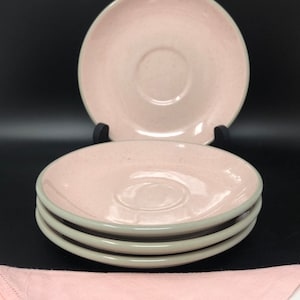 Harker Shell Pink Saucers: 1950s Dinnerware, Set of 4