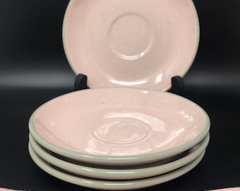 Harker Shell Pink Saucers: 1950s Dinnerware, Set of 4
