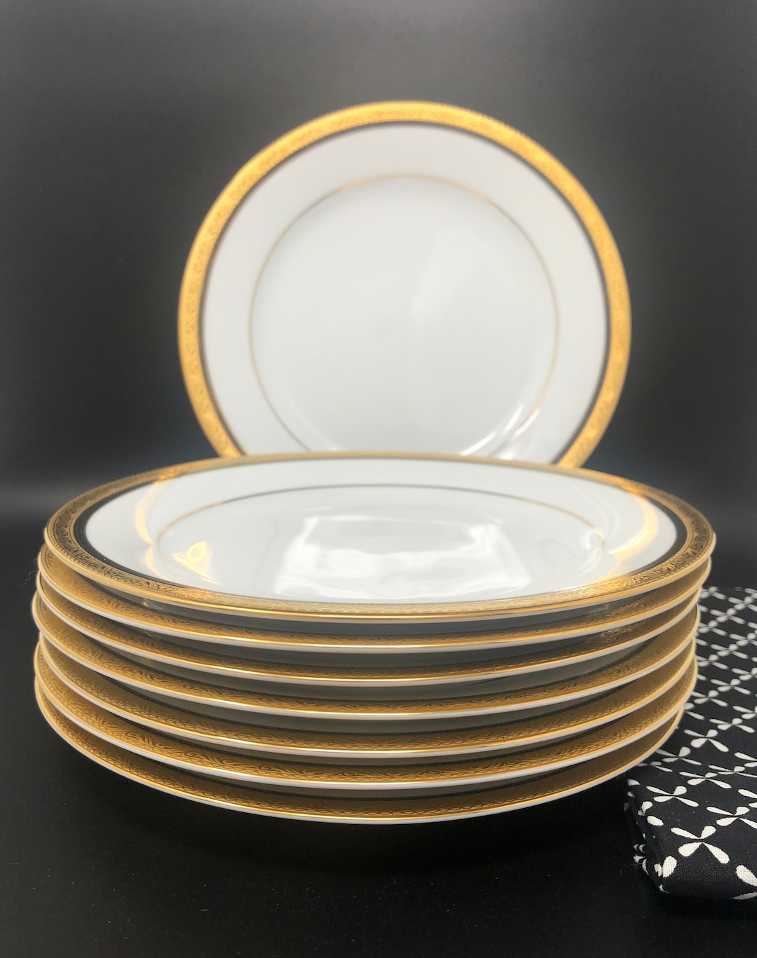 Noritake Kingswood Gold SALAD Plates Set of 8 Kingswood Gold Noritake