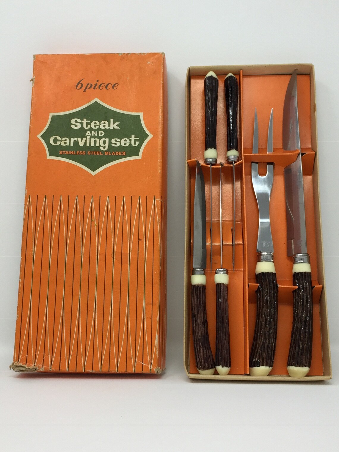 Steak Knife & Carving Knife Set 6 Piece Original Box Etsy