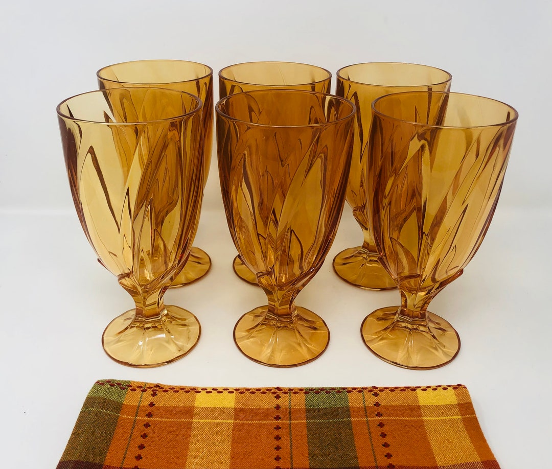 Amber Breeze Noritake Iced Tea Goblets Set of 6 1970s Amber Etsy