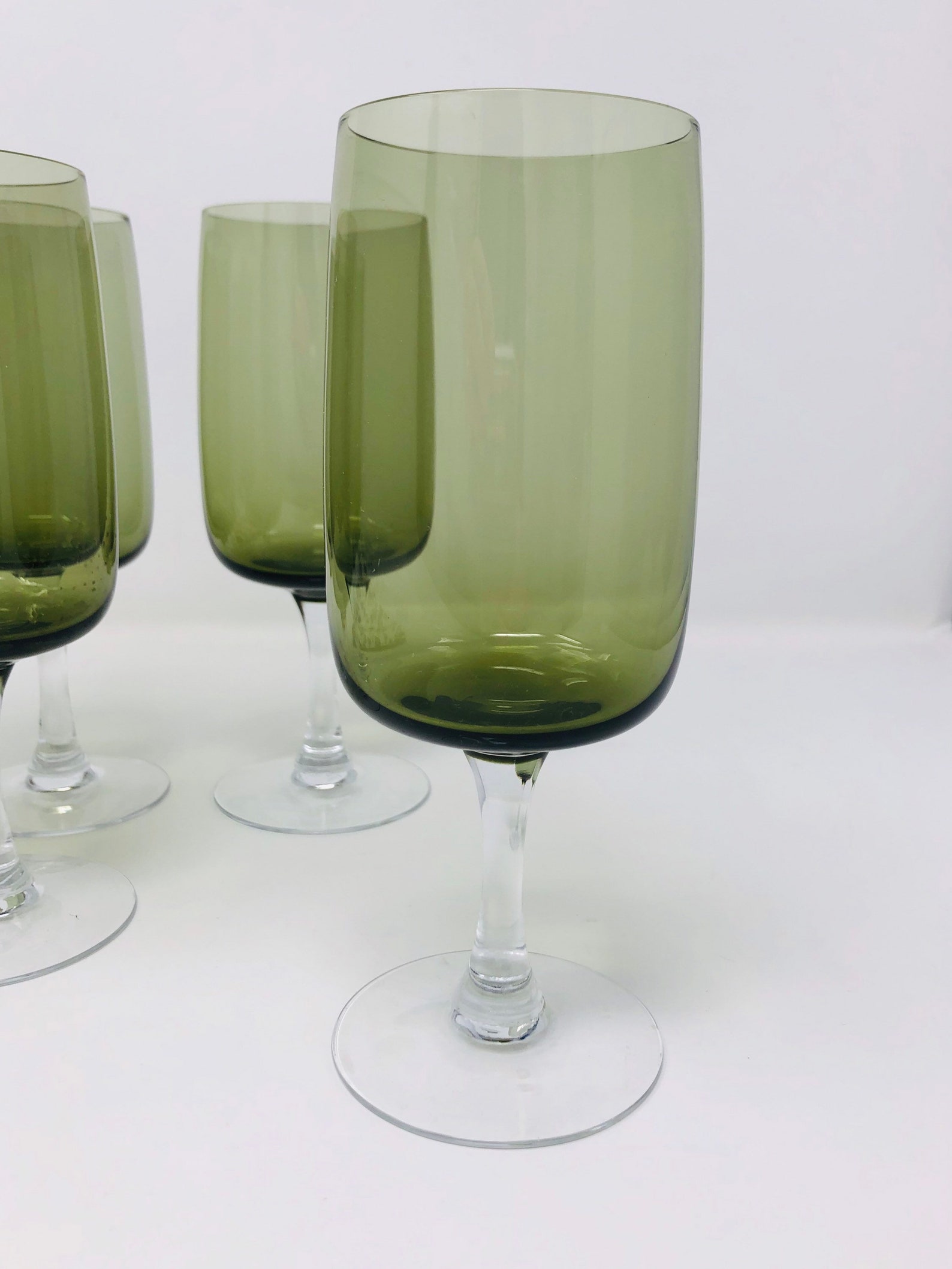 Fostoria Glamour Green Water Goblets Set of 6 Vintage 1960s Etsy