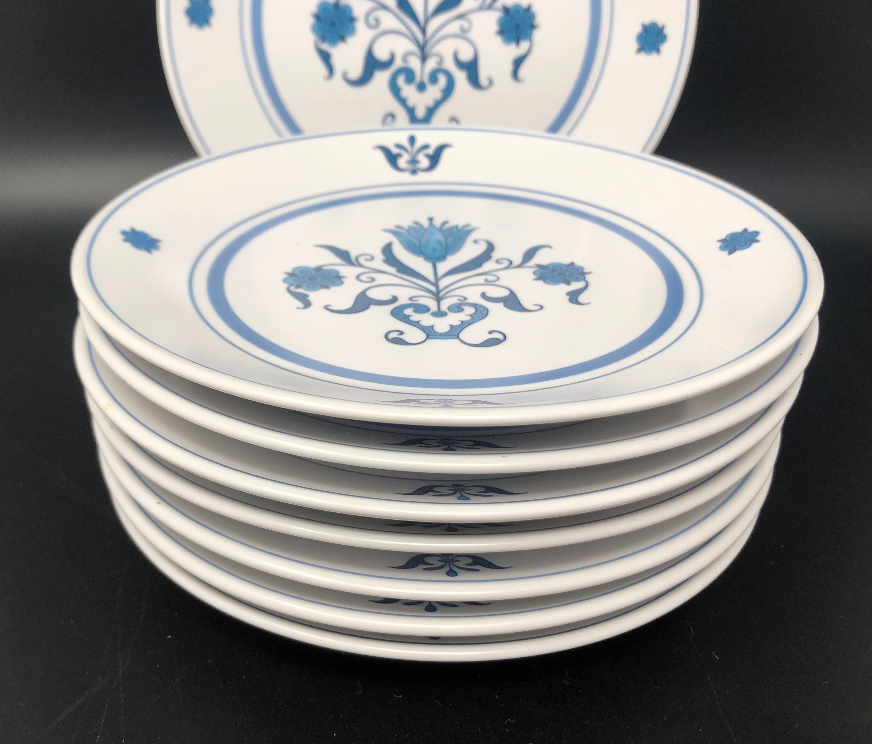 Noritake Blue Haven BREAD PLATES Set of 8 Floral Dinnerware