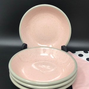 Vintage Harker Shell Pink Fruit Bowls - 1950s Dinnerware Set of 4