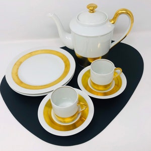 Limoges Tea Set Limoges France Céralene A Raynaud Gold Band Limoges Teapot Teacups Saucers Small Plates Tea Set Gold Band Bridal Tea Wedding