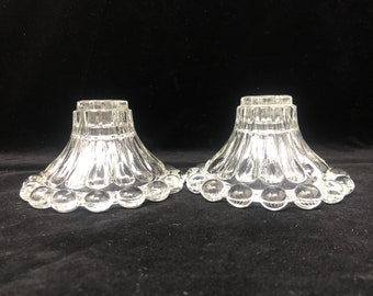 Berwick Boopie Clear Glass Candlestick Holders Anchor Hocking Betwick Boopie Clear Formal Candle Holders Wedding Reception Dinner