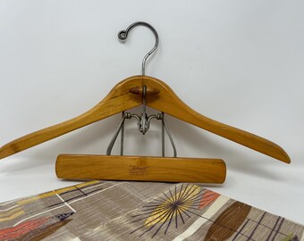 Vintage Setwell Wooden Clothes Hanger Wooden Suit Jacket and Pants Hanger by Setwell