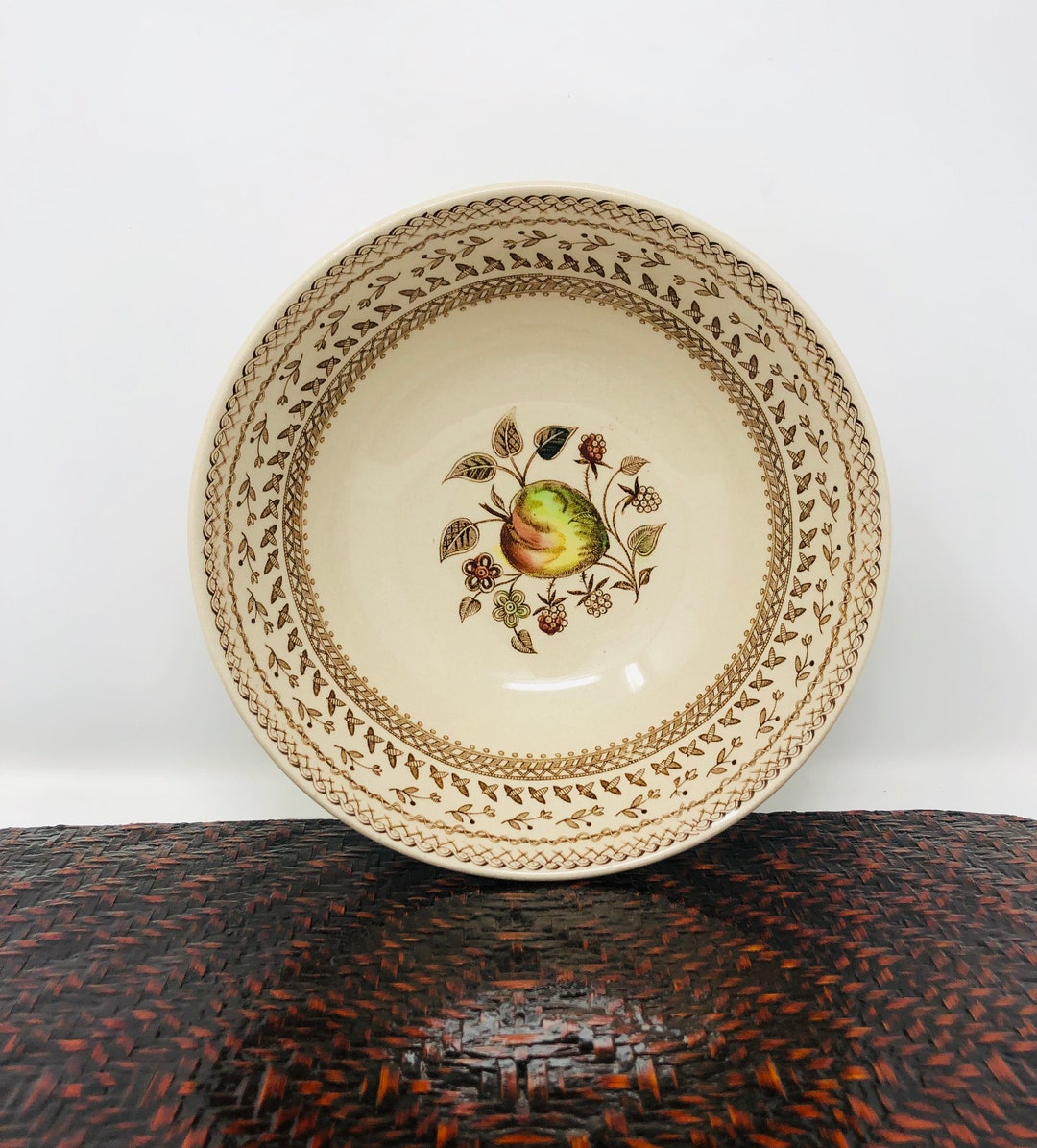 70s Dinnerware Fruit Sampler by Johnson Brothers Serving Bowl Peach