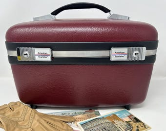 Large Vintage Hard Shell Blue Lady Baltimore Suitcase/ Movie Stage