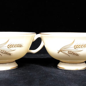 Lenox Harvest Wheat CUPS Set of 2 Elegant Dining Gold Wheat Mid Century Lenox Harvest Wheat 40s 50s 60s Fine Dining Lenox Wheat Cups