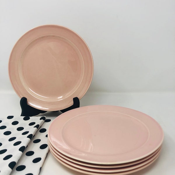 Luray Pastels Pink Bread Plates Set of 5 Taylor Smith and Taylor 1940s 1950s Pink Luray Dinnerware Pastel Pink Plates Fifties Pink Kitchen